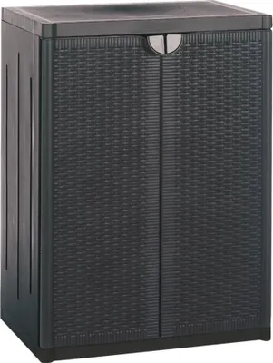 Produktbild von Famanu Rattanlook Schrank mit 2 Regalen - Braun