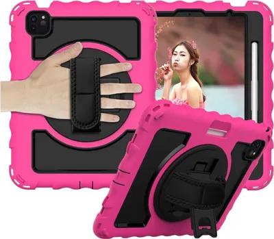 Obrázek produktu pro Pouzdro pro iPad Pro 11" se stojánkem a ramenním popruhem Růžové