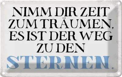 Produktbild von vianmo Blechschild 12x18 cm nimm dir Zeit zum träumen Spruch Zitat
