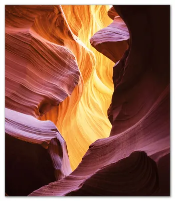 Produktbild von Wallario Herdabdeckplatte aus Glas, Größe 52 x 60 cm 1-teilig, Motiv Schlucht aus Sandstein in Arizona  Antelope Canyon