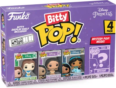 Produktbild von Disney Princess - Belle Pocahontas Jasmine 4er Pack - Bitty Pop! Funko