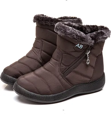 Produktbild von ASKSA Damen Winterstiefel Wasserdicht Warm gefuetterte Schneestiefel Winterschuhe Winter Kurzschaft Stiefel Boots Schuhe, Braun, Groesse: 39