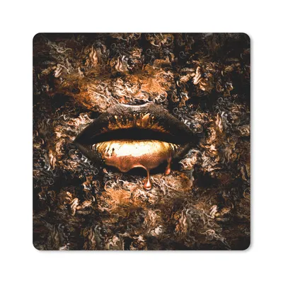 Produktbild von MuchoWow® Mauspad Mousepad Farbe - Lippen - Kupfer 20x20 cm - Mousepads - Maus Mat - Pad - Mausunterlage - Desk Mat - Bureauartikeln