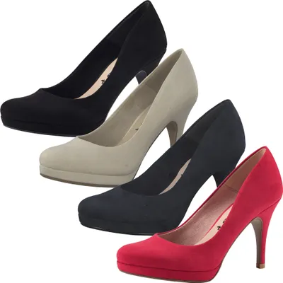 Produktbild von Tamaris Damen Pumps Plateau samtige Oberfläche Trichterabsatz 1-22447-20, Größe:39 EU, Farbe:Beige