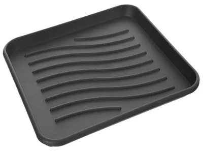 Obrázek produktu pro Podlahová rohož pod boty – rohož s okrajem do chodby – plast – vodotěsná – 38 x 38 cm – černá