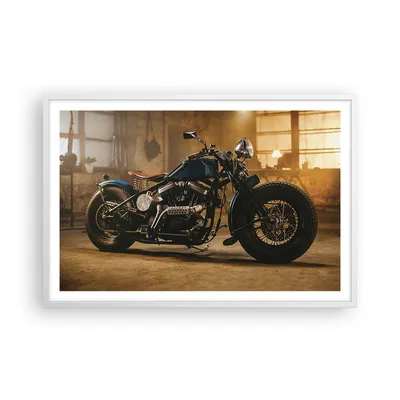 Produktbild von Gerahmtes Poster - Weißer Rahmen - Motorrad Motor - 91,5x61 cm - Wand Bild - Wanddeko - Wandbilder - Kunstposter - Wandposter - Bilderrahmen - Bilder - Kunstdruck - Wandbild - P2WAA91x61-4233