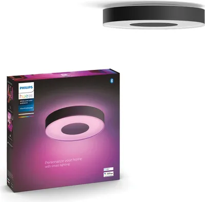 Produktbild von Philips Hue White and Color ambiance Infuse Deckenleuchte M schwarz, Intelligente Deckenbeleuchtung, Bluetooth/Zigbee, Schwarz, LED, Metall, Nicht austauschbare(s) Leuchtmittel