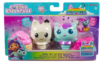 Image de Maison de poupée Gabby Ensemble de jeux de bain Mercat et Pandy Paws