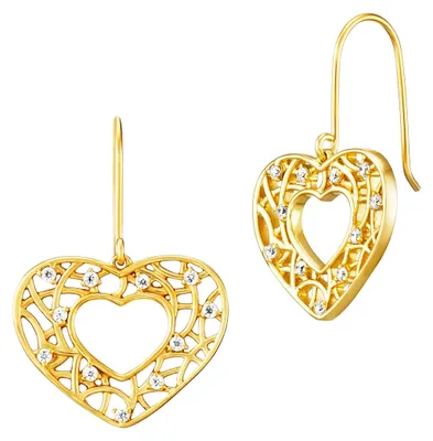 Produktbild von Julie Julsen Ohrhänger 925/- Sterling Silber 1,5cm gold Zirkonia weiß 148230005