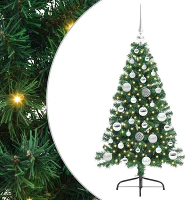 Produktbild von vidaXL Künstlicher vorbeleuchteter Weihnachtsbaum Grün 120 cm PVC