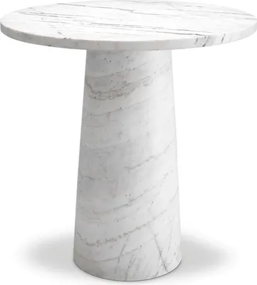 Produktbild von Casa Padrino Luxus Marmor Beistelltisch Weiß Ø 55 x H. 57 cm - Runder Tisch aus hochwertigem Marmor - Marmor Möbel - Luxus Möbel - Luxus Qualität