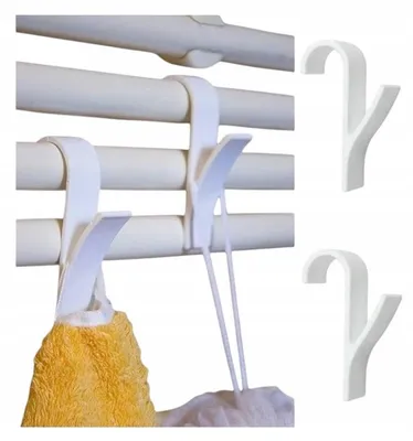 Obrázok produktu pre Vešiaky na uteráky na radiátor, sada 2 ks, kúpeľňový radiátor, vešiaky na uteráky bez vŕtania, háčiky na dvere