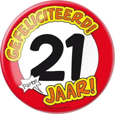 Productafbeelding van Paperdreams - Button XL - 21 Jaar