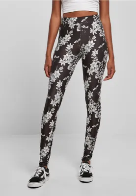 Zdjęcie produktu dla Dámské leginy Urban Classics Ladies Soft AOP Legginsy blackflower - XS