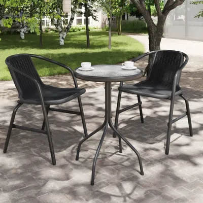 Immagine prodotto di The Living Store tavolo da giardino Ø50x71 cm in acciaio antracite