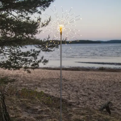 LED Dekostab 'Firework' - H: 110cm - 160 kleine daylight LED - inkl. Trafo - outdoor - silber