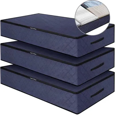 Productafbeelding van Famanu opbergtassen, 90 liter - 3 stuks, inklapbare waszak, blauw