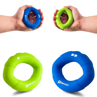 Produktbild von Hop-Sport Silikon Handtrainer Fingertrainer 2er Set – Ring Unterarmtrainer zur Steigerung der Griffkraft
