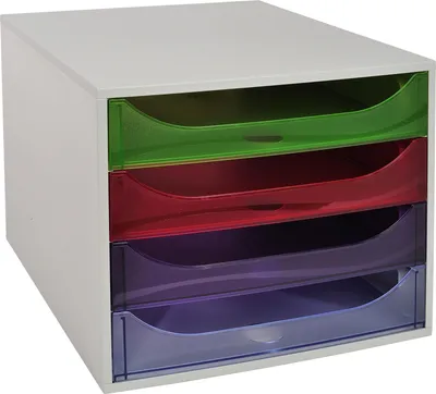 Obrázok produktu pre Zásuvkový box Exacompta ECOBOX 4 zásuvky dúhové