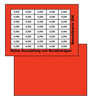 Produktbild von 800 Abstreichkarten Verzehrkarten Wertmarken Guthabenkarten 20 Euro Bezahlkarten, rot, 800AB-rot