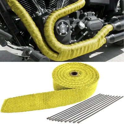 Produktbild von Gelb Auspuff Hitzeschutzband Thermoband Titan bis 900°C 10Meter 50mmx2mm
