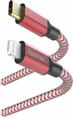 Produktbild von Schnelllade-/Datenkabel "Reflective", USB-C - Lightning, 1,5 m, Rot (0