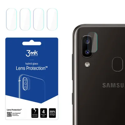 Produktbild von 3mk Hybridglas Lens Protection für Samsung Galaxy A20e Kamera Objektiv Kameralinse 0,16mm 6H (4 Stück)