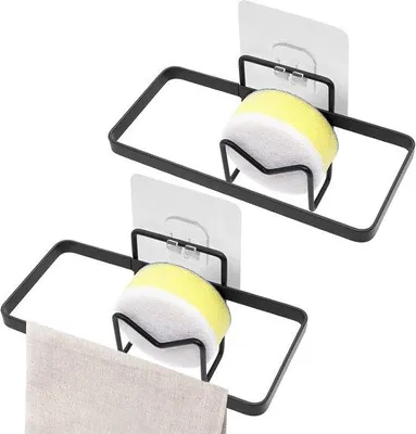 Produktbild von Famanu Sponshalter 2-in-1 Küchenorganizer für Schwamm und Bürste - Schwarz