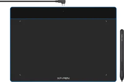 Produktbild von XP-PEN Deco Fun L 10x6 Zoll Grafiktablett Stift Tablet Stift mit 8192 Druckstufen& 60° Tilt drawing tablet OSU Spiel kompatibel mit Android, Chromebook, Linux (Blau)