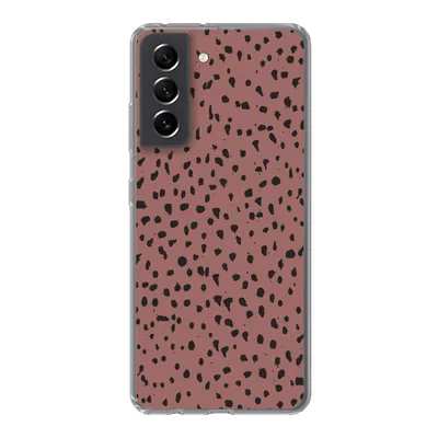 Produktbild von MuchoWow® Handyhülle Schutzhülle Hülle für Samsung Galaxy S21 FE Polka dots - Muster - Schwarz Silikon Softcase Handy Hülle - Mobiltelefonhülle