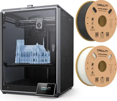 Obrázok produktu pre 3D tlačiareň Creality K1 Max, rýchlosť tlače 600 mm/s + 1 kg čierneho vlákna Hyper PLA + 1 kg bieleho vlákna Hyper PLA