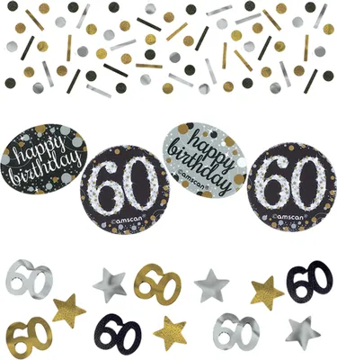 Produktbild von Amscan 360188, Loses Konfetti, Gold, Kreis, Letter, Anzahl, Stern, Streifen, Folie, 34 g