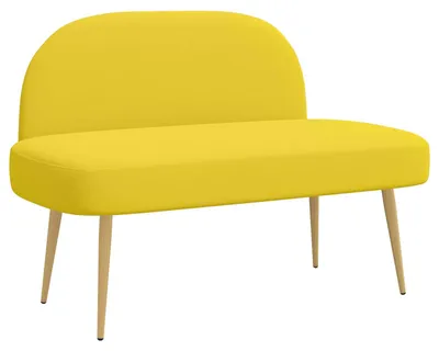 Obrázok produktu pre vidaXL Čalúnená lavica s operadlom, svetložltá, 110 x 60 x 76 cm