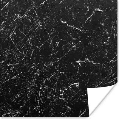 Produktbild von MuchoWow® Poster Marmor - Stein - Schwarz - Weiß 50x50 cm - Wohnzimmerdekoration