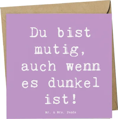 Produktbild von Mr. & Mrs. Panda Klappkarte Spruch Angst vor Dunkelheit überwinden - Lavendeltraum - Geschenk, Grußkarte, Vertrauem, Mut schenken, Trost, Stärke, doppelkarte, Zuversicht