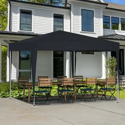 Produktbild von Pavillon 3x3m Faltpavillon inkl. Tasche mit 4 Sandsäcke Wasserdicht UV-Schutz 50+ Pop-Up Gartenpavillon Gartenzelt Partyzelt Anthrazit für Garten