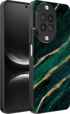 Produktbild von Geeignet für Huawei Nova 14 Telefon Fall mit Marmor Druck - TPU zurück Abdeckung Fall Marmor Design - Grün Gold - Smartphonica