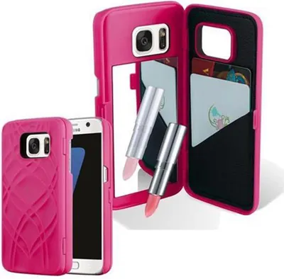 Produktbild von Cadorabo Hülle für Samsung Galaxy S7 in Rosa Hard Case Handyhülle Schutzhülle mit Spiegel Kartenfächern