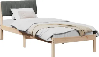 Zdjęcie produktu dla Rama łóżka Z zagłówkiem brązowy i ciemnoszary 75 x 190 cm