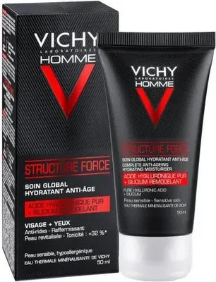 Image de Vichy Homme Structure Force Hydratation complète anti-âge 50 ml