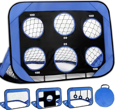 Produktbild von 4-in-1-Pop-up-Fußballtor für Kinder, Fußballtor für den Innen- und Außenbereich mit Tragetasche für verbesserte Schussgenauigkeit
