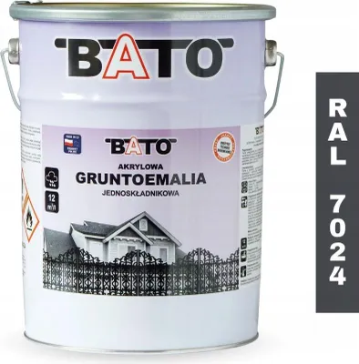 Zdjęcie produktu dla Gruntoemalia akrylowa jednoskładnikowa farba BATO RAL 7024 GRAFIT 5L