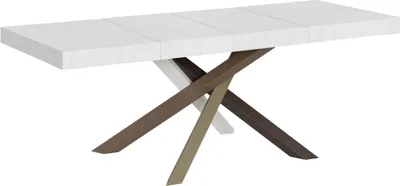 Produktbild von Ausziehbarer Tisch 90x160/264 cm Volantis Premium Weiß Esche Gestell 4/C