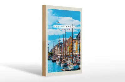 Produktbild von Holzschild Reise 20x30cm Skandinavien Schiffstour Urlaub Meer