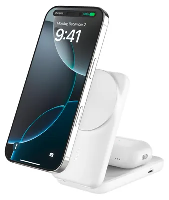 Immagine prodotto di Belkin UltraCharge 25W Qi2 magn. 2-in-1 Lad.klappb.ws. WIZ038kqWH