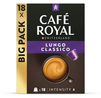 Produktbild von Café Royal Lungo Classico Kaffeekapseln, 18 Stück, 93 g – Intensiver Genuss