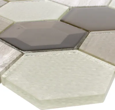 Produktbild von Mosaikfliesen Concrete Glas Naturstein 3D Beige