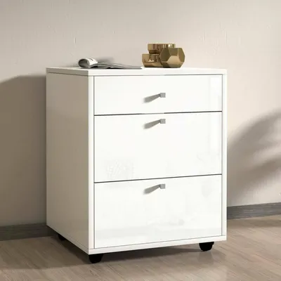 Produktbild von Kommode Ddariv, Schlafzimmerkommode, Kommode mit 3 Schubladen, 47x45h61 cm, Weiß