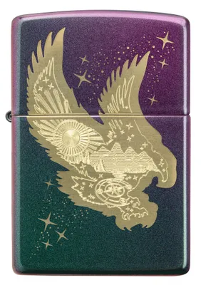 Produktbild von ZIPPO - Eagle Design - Laser Rotary Combo Iridescent Multi Color Bunt AdlerSturmfeuerzeug nachfüllbar Benzin 60006225