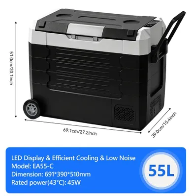 Produktbild von Auto-Kühlschrank, tragbares Design, energieeffiziente Kühlung, 55L